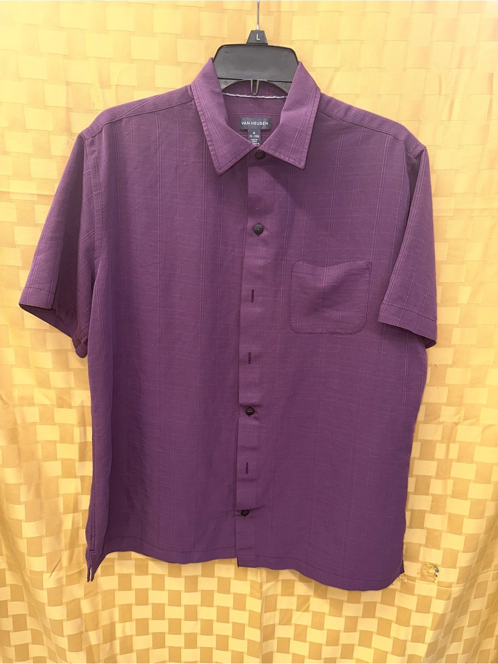 Van Heusen Deep Purple Short-Sleeve Button-Down Shirt